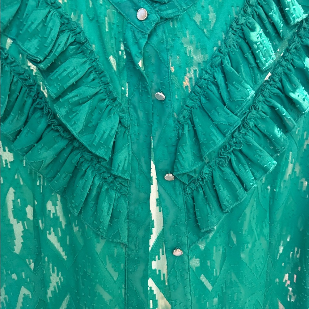 The Moon Green Ruffled Shirt - Picture 6 of 7